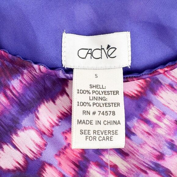 Cache Tiered Purple Print Skirt NWT Women’s Small - Picture 3 of 6